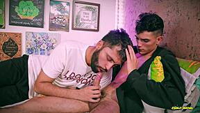 Deepthroat-loving twink gets pounded by hung daddy