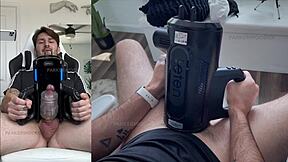 First-time try: gay masturbation with XSpaceCup's XT5 auto-stroker