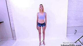Young blondes switch to lesbianism during a photoshoot