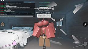 Porn scenes in Roblox games with a monster and a whore