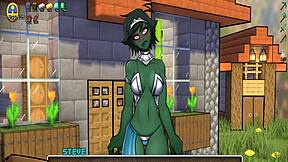 3D animated Minecraft porn with Creeper and friends