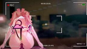 2D animation of a spoiled girl who likes to ride in cowgirl position and squirt