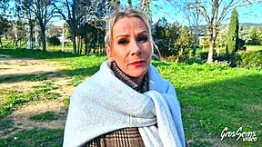 Victoria, a 47-year-old transsexual with large breasts wears sexy lingerie