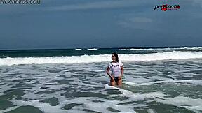 Strolling naked on the beach at South Beach after a hot interlude