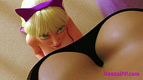 Young blonde futanari in uncensored hentai animation sucks big black cock