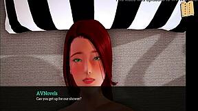 Muff diving with my new family in anime game