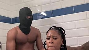 Big tits homemade brunette gets pounded in the shower