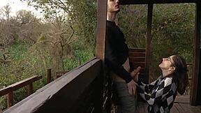 Petite teen gets fucked in public park by friend