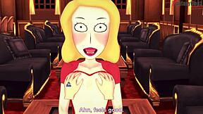 Rick and Morty's wild adventure with Beth in hardcore porn