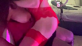 Hot wife with natural tits cheats with friend in stockings