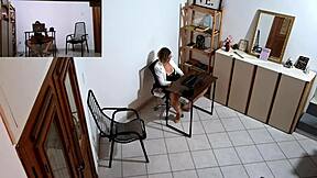 Horny secretary gets humiliated and fucked by client