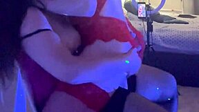 Hot wife with natural tits cheats with friend in stockings