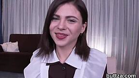 Skinny teen gets her ass fucked hard while naked
