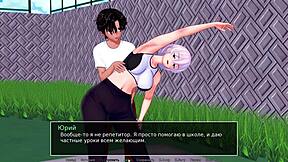 3D animated cartoon with Asian tutor and his big cock in anal scene