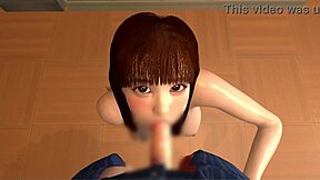3D animated hentai featuring a relative’s older sister giving a blowjob in school