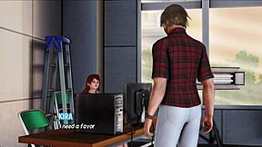 Hentai game with big-boobed teen and monster cock action