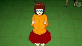 Velma Dinkley gets to the bottom of a mystery and shows off her big cans and tight pussy