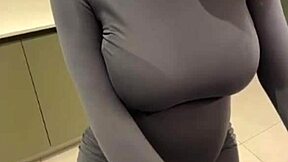 i can't resist my stepmom's big milky tits in public. her body drives me wild
