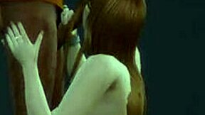 3D animated NTR with a hot MILF and a young girl giving blow jobs