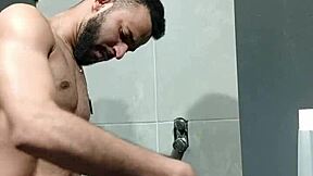 Muscular hunk gets his ass fucked in the gym