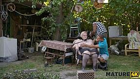 Kinky mature Diana enjoys public outing with strangers