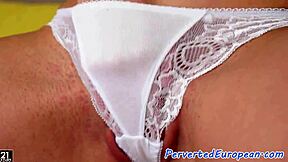 Pretty European girl’s solo pleasure with a kinky twist