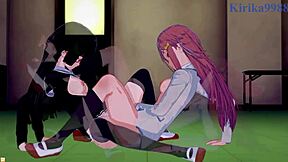 Intense lesbian action and futanari sex in space hentai