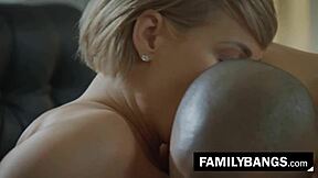 Stepson nails his stepmom's pussy in a taboo group bang