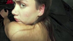 Young beauty gets her first gang bang with two hot guys