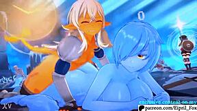 Futanari shark in animated hentai porn in 4K