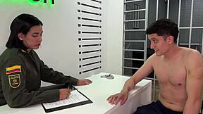 Accidental creampie for Colombian cop in hot 1on1 action