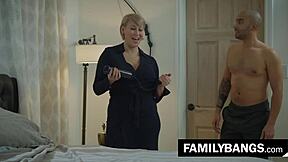 Stepson nails his stepmom's pussy in a taboo group bang