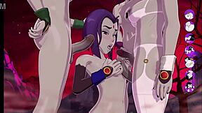 A futanari version of Raven that gets some satisfaction
