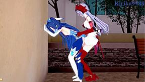 Symphogear's Tsubasa and Maria in intense 3D hentai