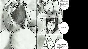 More animated hentai with big-boobed giantesses and breast expansion experiments