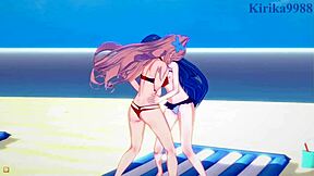 Symphogear's Tsubasa and Maria in intense 3D hentai