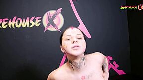 Pretty woman with an hourglass shape has her first female ejaculation