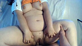 A kinky family member with an extra pound gets two missionary style sex sessions