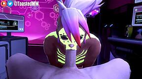 Sombra, the animated beauty from Overwatch in hot action
