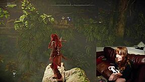 Redhead gamer girls caught on cam while they are playing video games