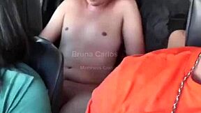 Young wife gets fucked in car while her husband watches
