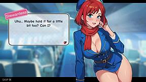 Redhead stewardess in Honeysun gameplay part 1, pure heaven