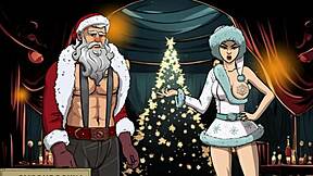 3D cartoon of witch hunter trainer's New Year celebration