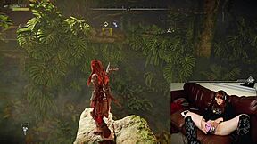 Redhead gamer girls caught on cam while they are playing video games