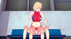 Futanari sex with Chisato and Takina in Lycoris Recoil