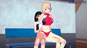 Chisato Nishikigi and Takina Inoue in Wild Futanari Hentai Sex