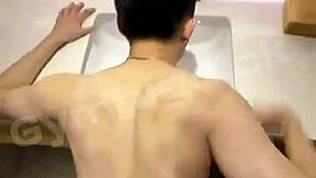 Gay Asian couple having raw sex in homemade video