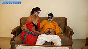 Horny housewife gets naughty during Diwali celebration