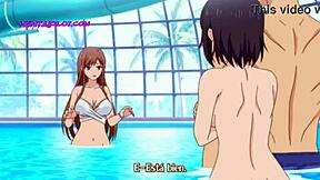 Special Hentai ESP sub with poolside action and a facial finish