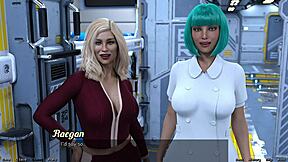 3D animated game with MILF and teen competition in space